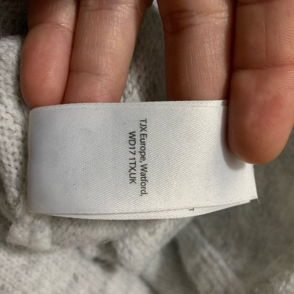 For Thee grey cowl neck tunic alpaca blend sweater - Picture 5 of 7